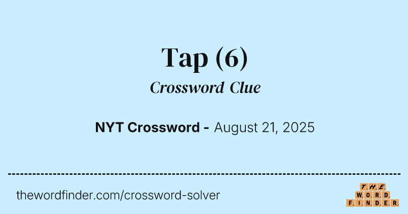 Tap crossword clue image