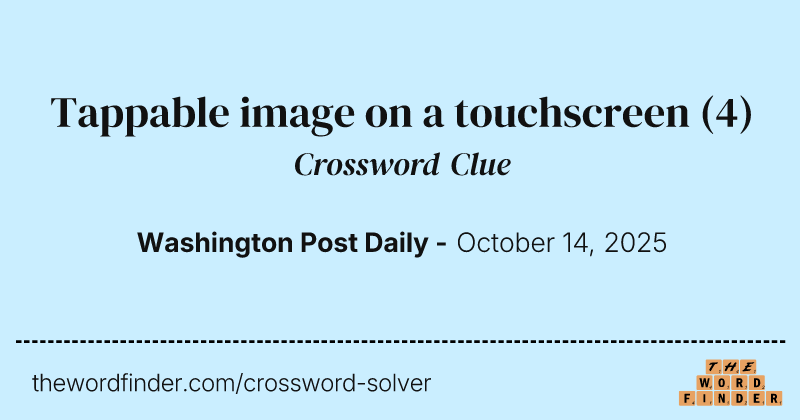 Tappable image on a touchscreen crossword clue image