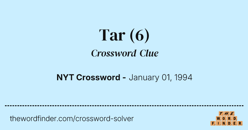 Tar crossword clue image