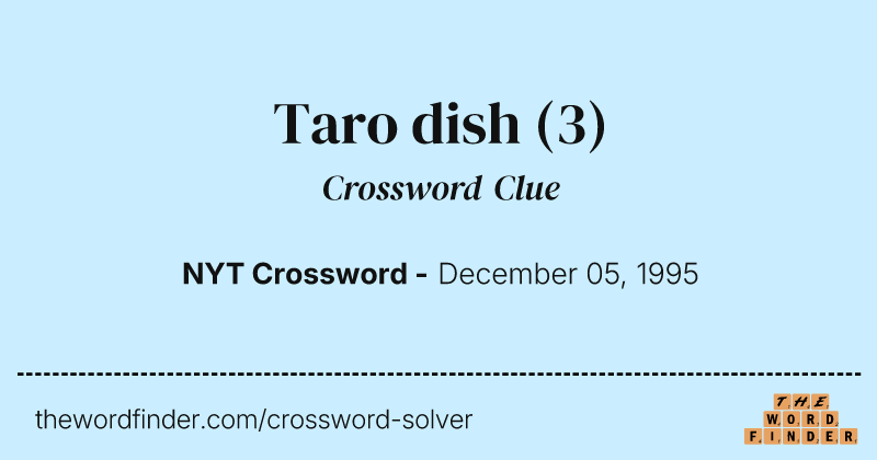 Taro dish crossword clue image