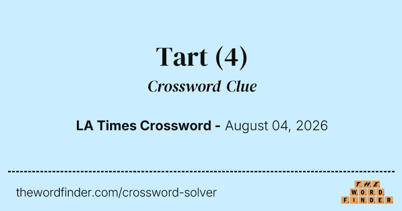 Tart crossword clue image
