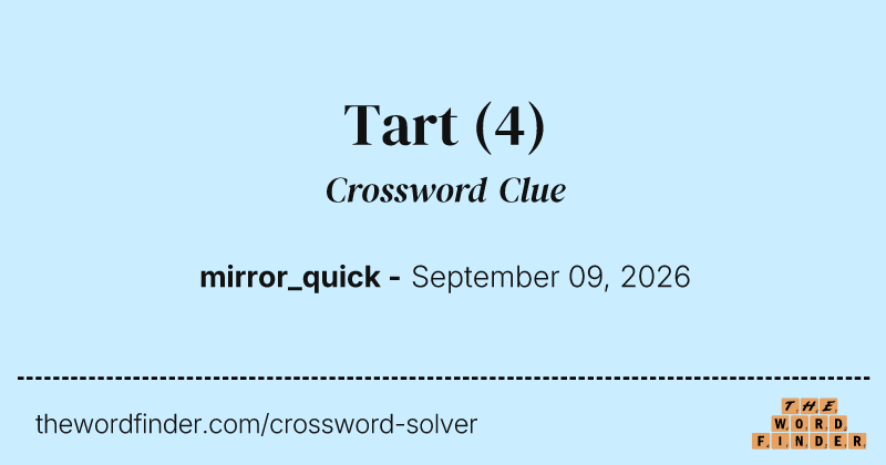 Tart crossword clue image