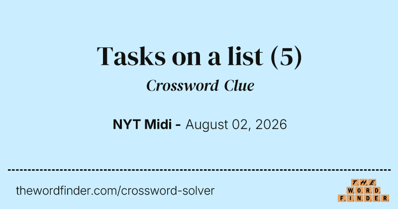 Tasks on a list crossword clue image