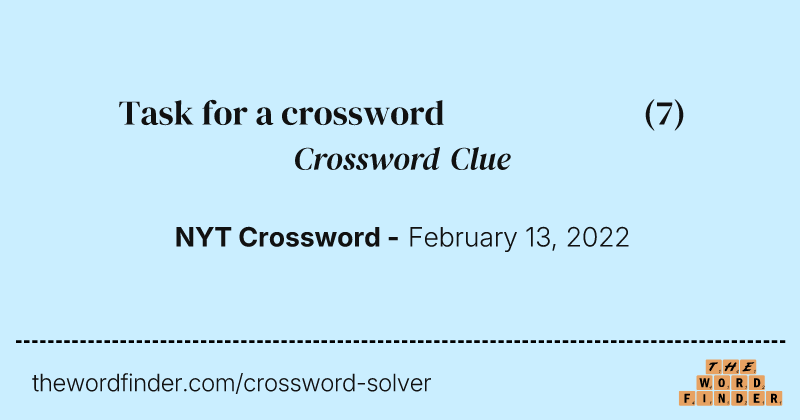 Task for a crossword constructor crossword clue image