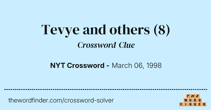 Tevye and others crossword clue image
