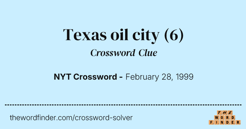 Texas oil city crossword clue image