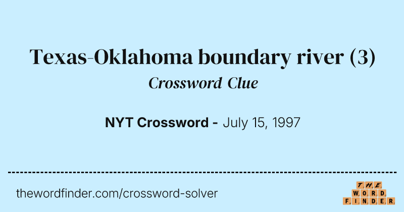 Texas-Oklahoma boundary river crossword clue image