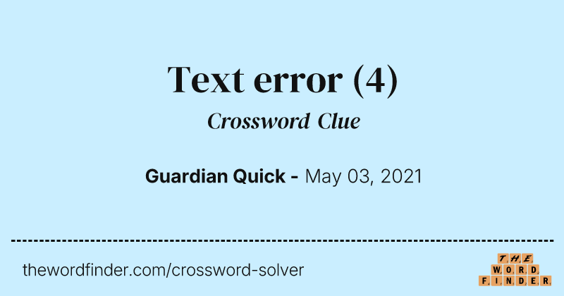 Text error crossword clue image