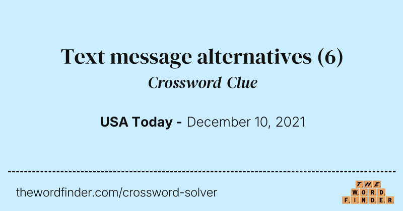 Text message alternatives crossword clue image