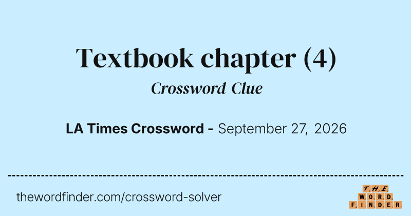 Textbook chapter crossword clue image