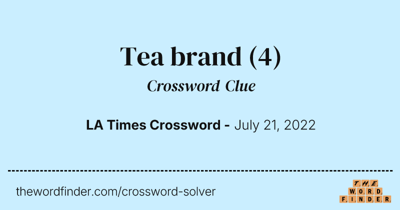 Tea brand crossword clue image