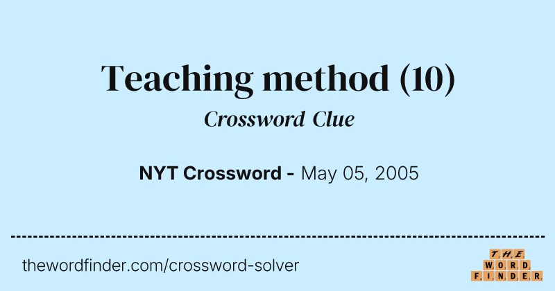 Teaching method crossword clue image