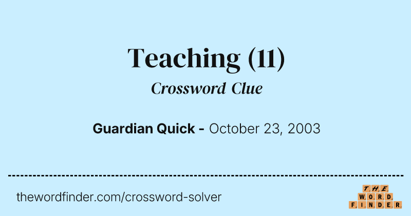 Teaching crossword clue image