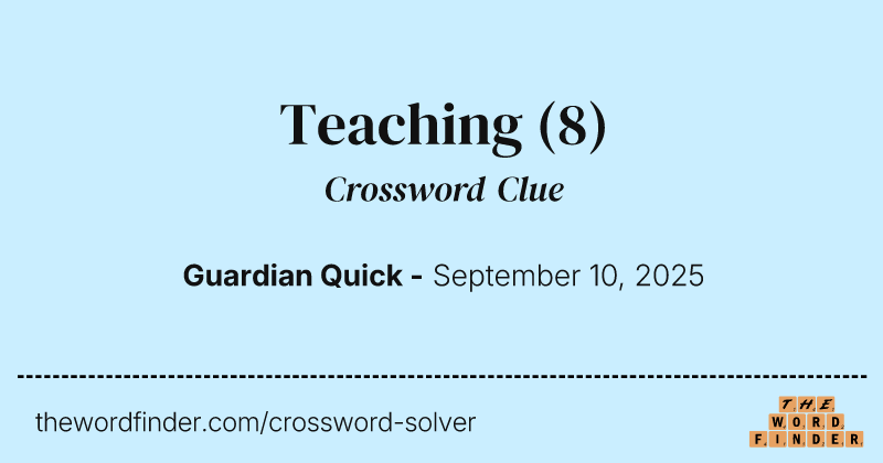 Teaching crossword clue image