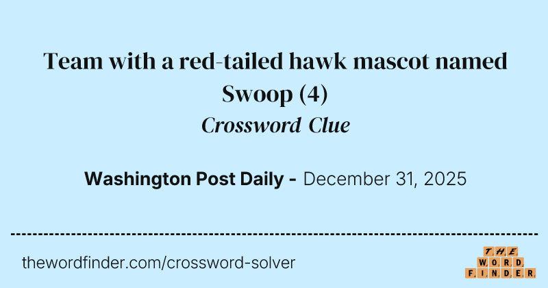 Team with a red-tailed hawk mascot named Swoop crossword clue image