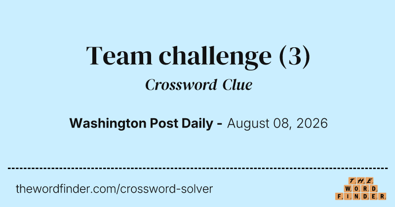 Team challenge crossword clue image