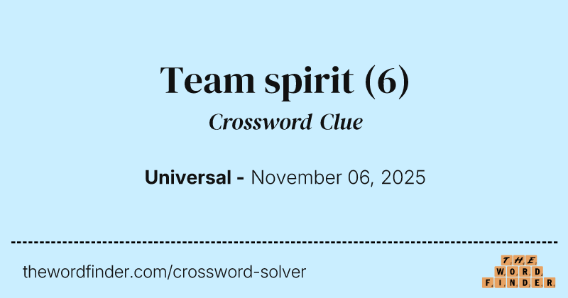 Team spirit crossword clue image