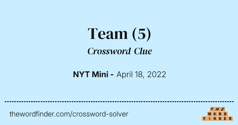 Team crossword clue image