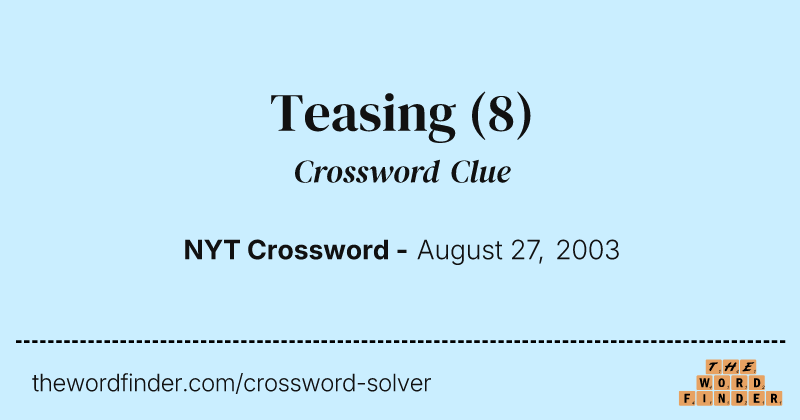 Teasing crossword clue image