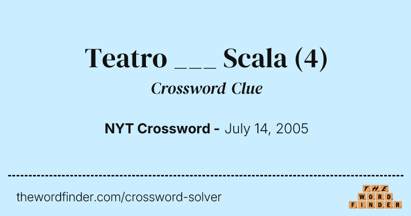 Teatro ___ Scala crossword clue image