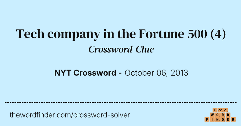 Tech company in the Fortune 500 crossword clue image
