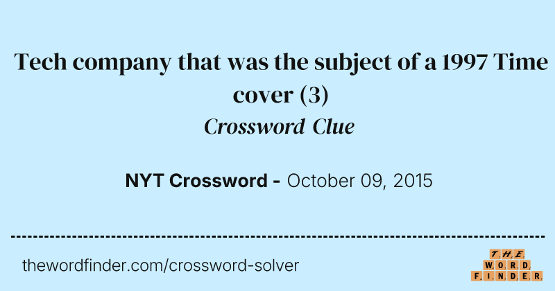 Tech company that was the subject of a 1997 Time cover crossword clue image