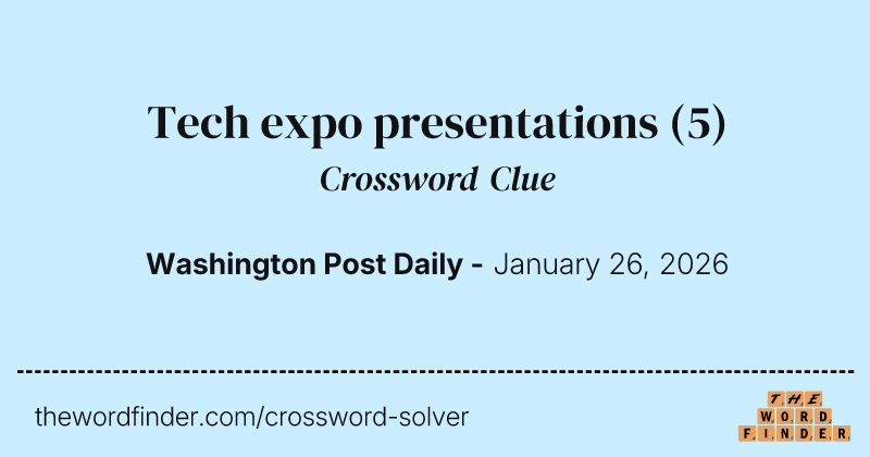 Tech expo presentations crossword clue image