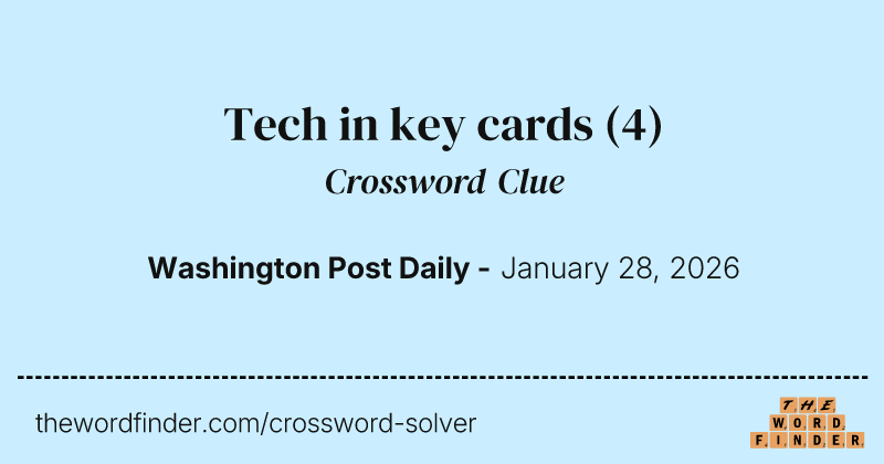Tech in key cards crossword clue image