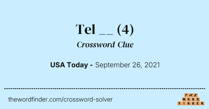 Tel __ crossword clue image