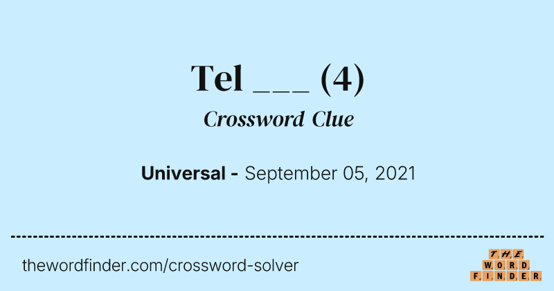 Tel ___ crossword clue image