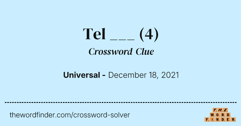 Tel ___ crossword clue image