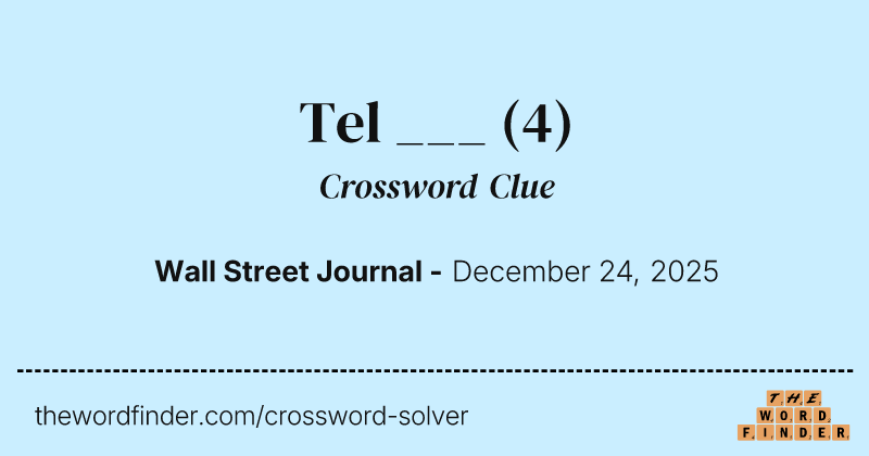 Tel ___ crossword clue image