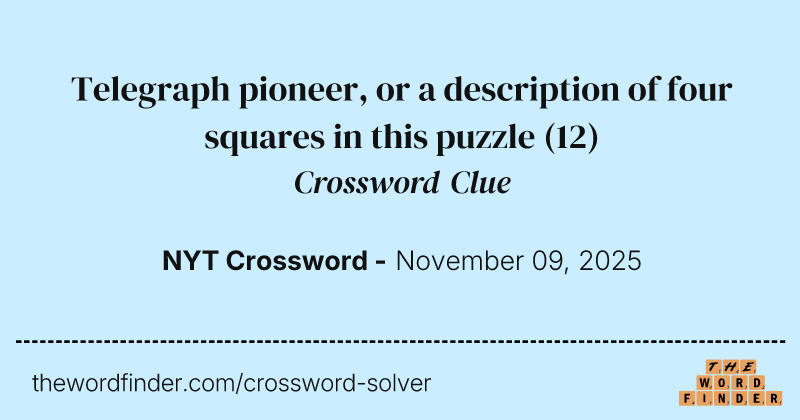 Telegraph pioneer, or a description of four squares in this puzzle crossword clue image