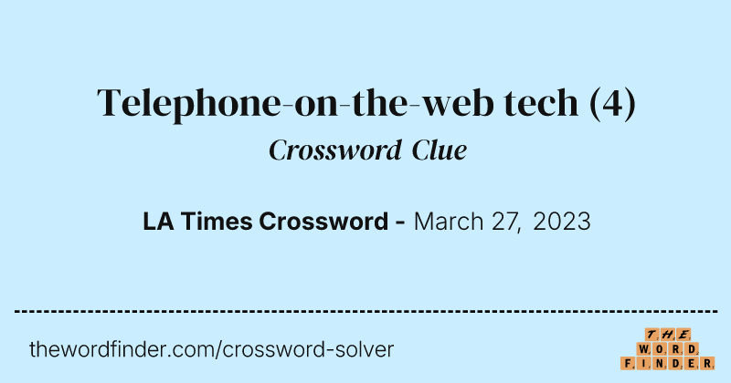Telephone-on-the-web tech crossword clue image