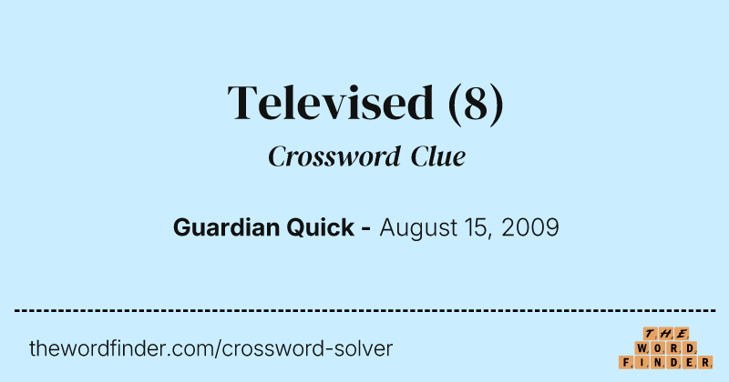 Televised crossword clue image