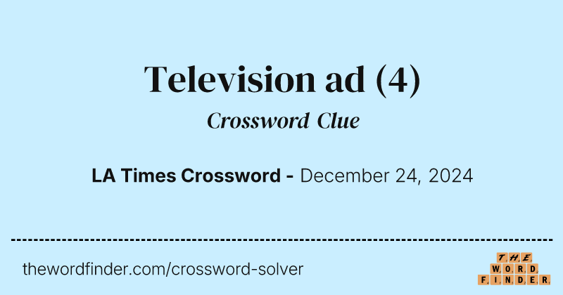 Television ad crossword clue image