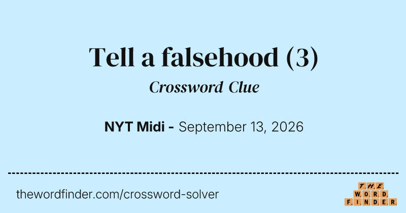 Tell a falsehood crossword clue image