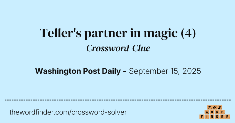 Teller's partner in magic crossword clue image
