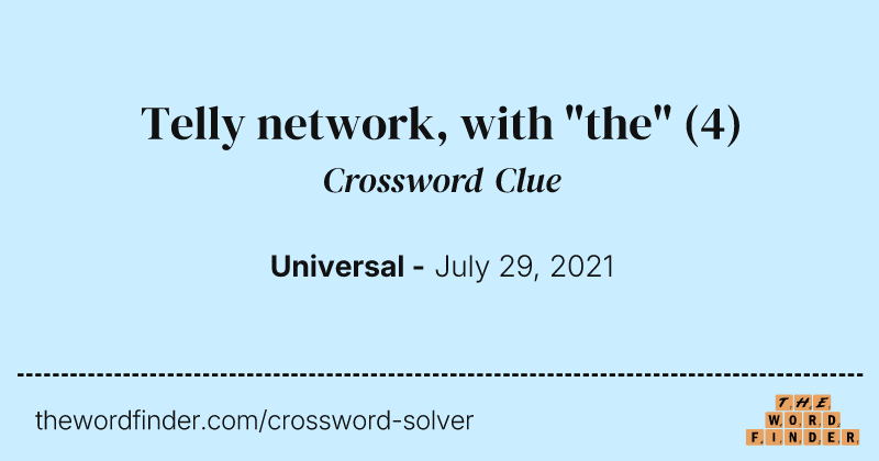 Telly network, with "the" crossword clue image