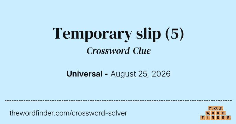 Temporary slip crossword clue image