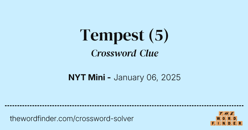 Tempest crossword clue image