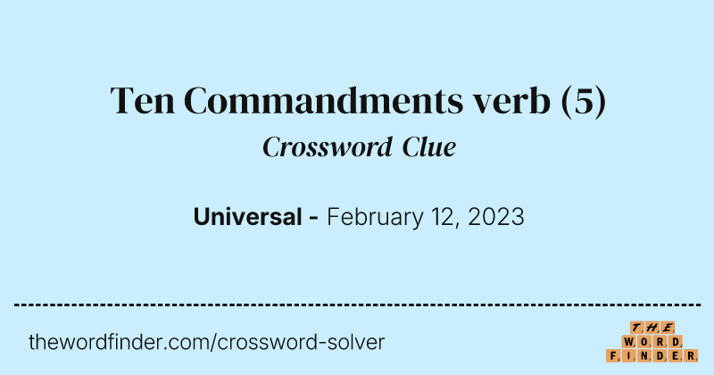 Ten Commandments verb crossword clue image