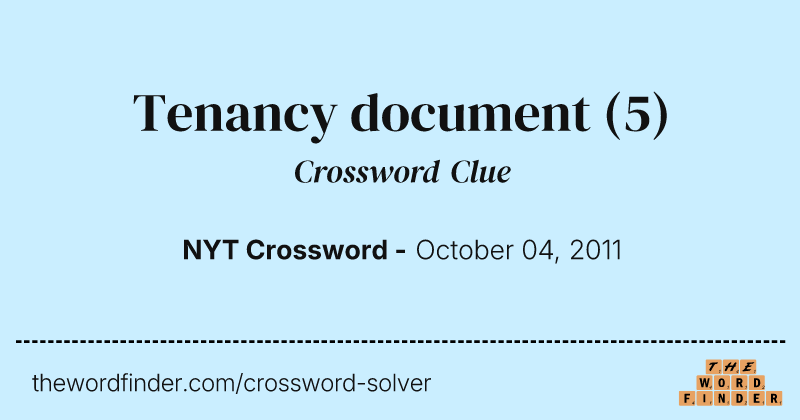 Tenancy document crossword clue image