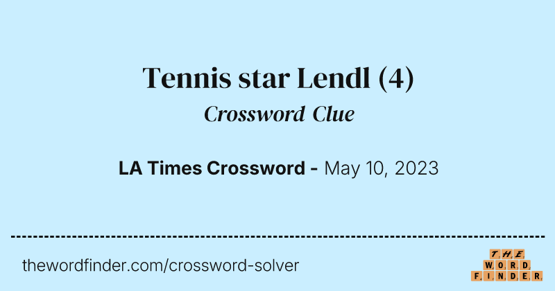Tennis star Lendl crossword clue image