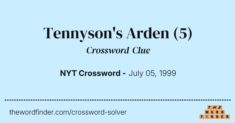 Tennyson's Arden crossword clue image