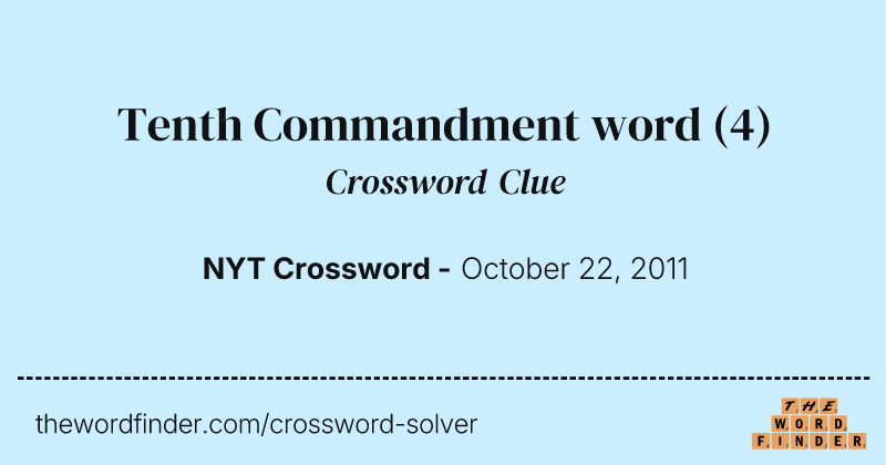Tenth Commandment word crossword clue image