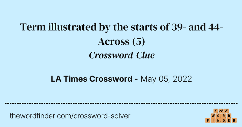 Term illustrated by the starts of 39- and 44-Across crossword clue image
