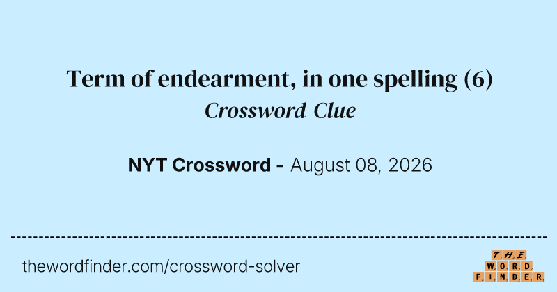 Term of endearment, in one spelling crossword clue image