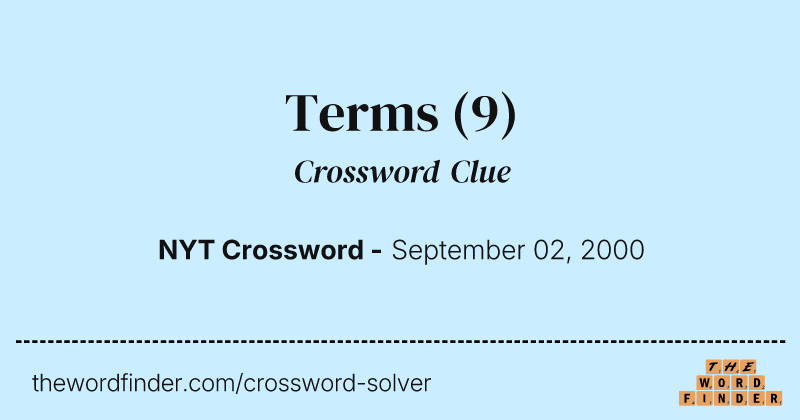 Terms crossword clue image