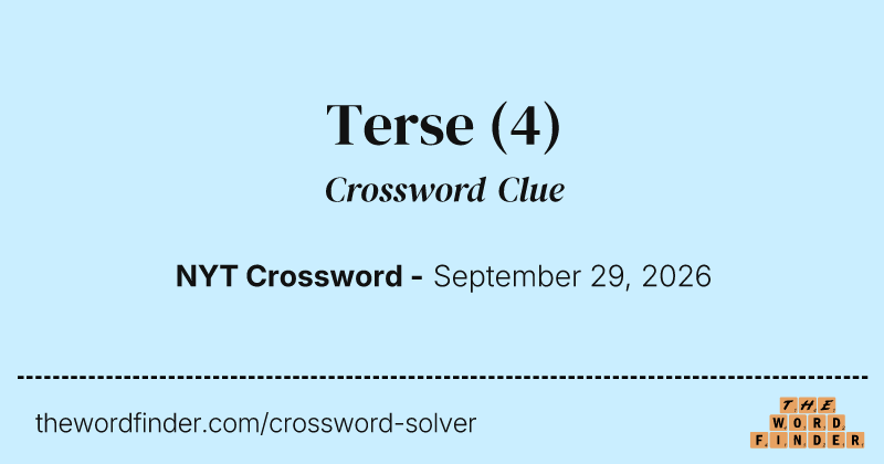 Terse crossword clue image